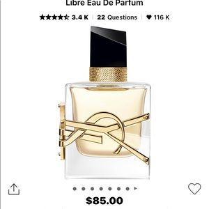 Preowned Half Full with full atomizer YSL Libre Parfum